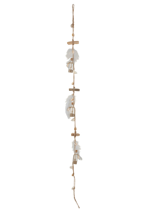 J-Line slinger Flesjes/Veren - glas - naturel