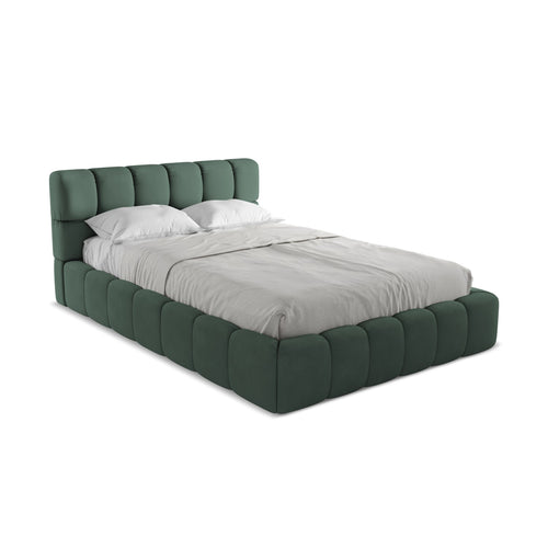 LaMiaSofa Bed met opbergruimte Roma - chenille stof - groente - 160x228x82