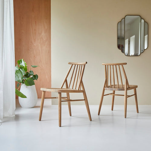 Tikamoon Set van 2 stoelen in massief acacia - Naturel