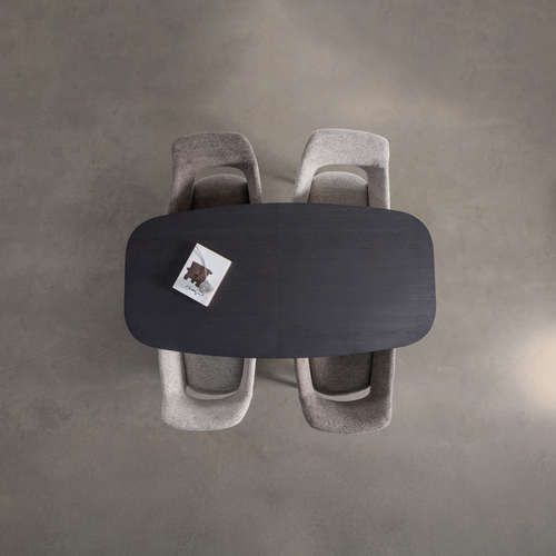 WOOOD eettafel uitschuifbaar Arros - Zwart - 75x180/220x90