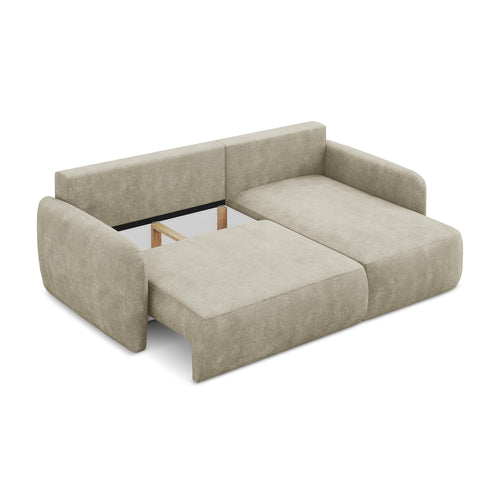 LaMiaSofa hoekbank rechts Corle - chenille stof - beige - 207x148x86