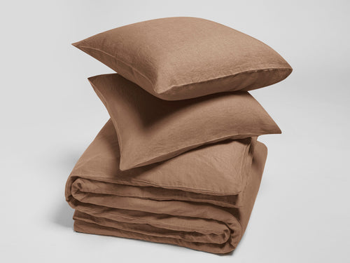 Yumeko dekbedovertrek gewassen linnen hazel 200x220 + 2/60x70 - vtwonen shop
