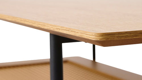 Rebellenclub Salontafel Berley - 110 x 55 cm - Eiken met Rattan