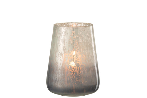 J-Line windlicht Milky - glas - grijs - large - vtwonen shop