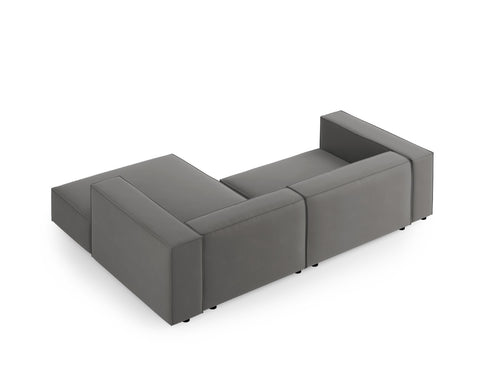 Cosmopolitan Design rechter hoekbank Arendal 3-zits, flueel, cement - 166x224x70cm