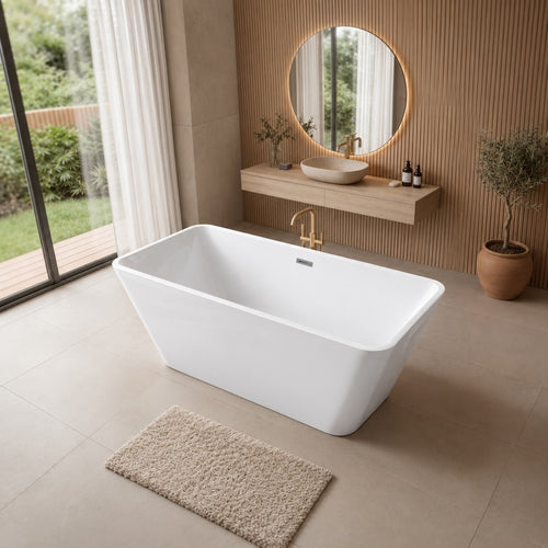 Badplaats Ligbad Lily 170 x 75 x 58 cm – Vrijstaand Bad – Hoogglans wit