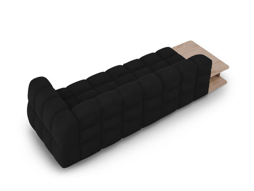 Cosmopolitan Design linker modulaire bank Sky 4-zits, flueel, zwart - 102x297x70cm