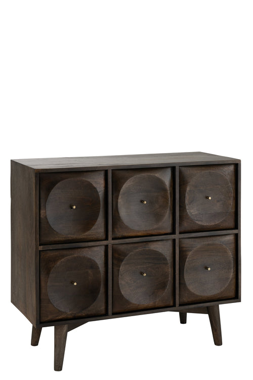 J-Line ladekast Cirkel - hout - donkerbruin