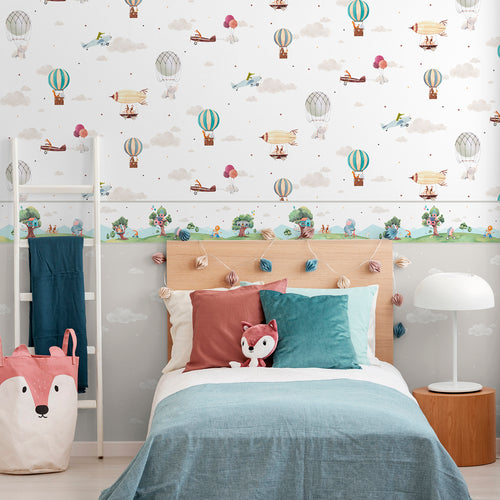 Sanders & Sanders zelfklevende behangrand bosdieren groen - 500 x 16 cm - 640494