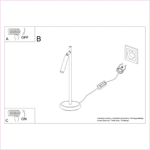 Sollux Lighting Tafellamp PASTELO zwart - 14x20x43cm