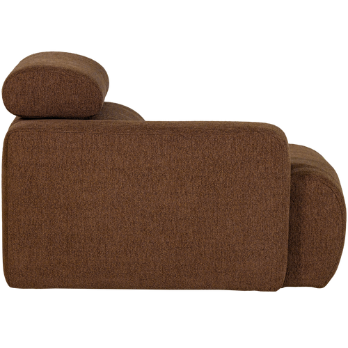 WOOOD 1-zits element bank arm links Novi - Polyester - Mokkabruin - 86x109x113 - vtwonen shop