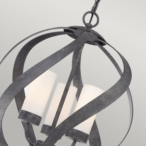 Elstead Quoizel Blacksmith Bolvormige Plafondlamp Oud Zwart, IP44