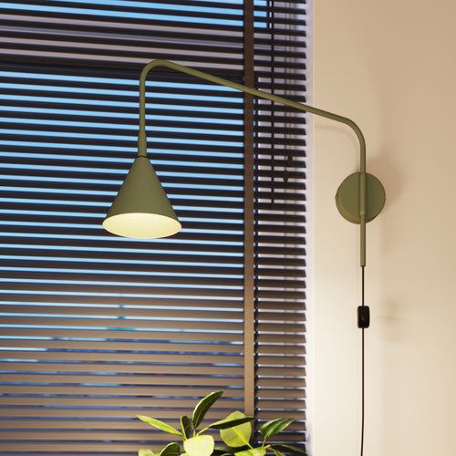 Sollux Lighting Wandlamp NOX olijfgroen - 14x61x30cm