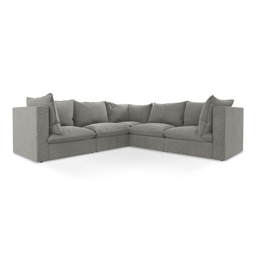 LaMiaSofa Modulaire hoekbank Ravenna - velours - grijs - 255x255x77
