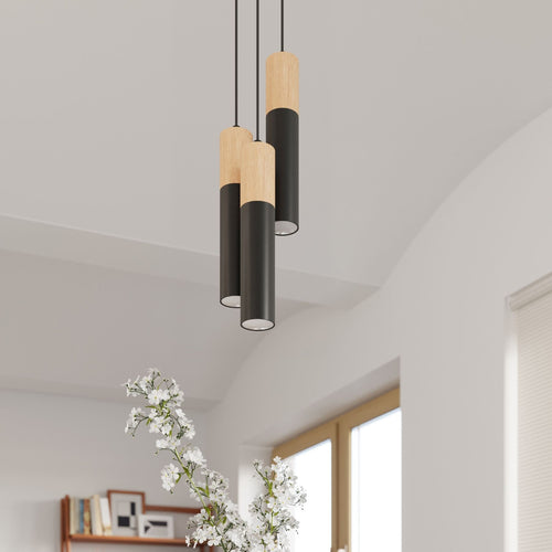 Sollux Lighting Hanglamp PABLO 2 zwart - 30x6x90cm
