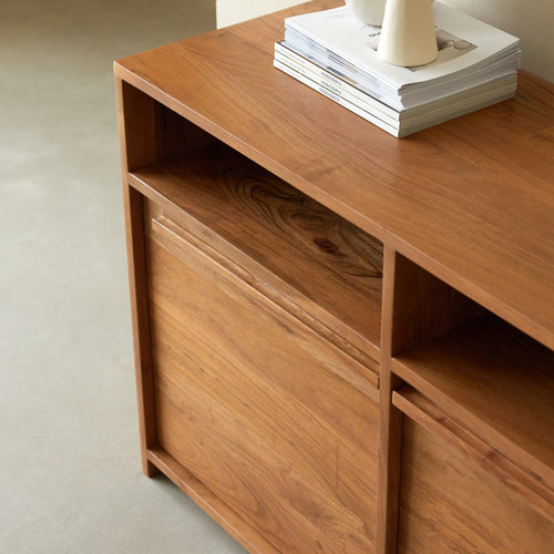 Tikamoon Sideboard aus massivem Akazienholz 120 cm - Bruin