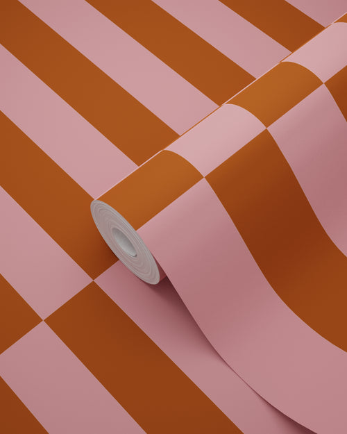 ESTAhome behang strepen roze en rood - 50 x 900 cm - 131427 - vtwonen shop