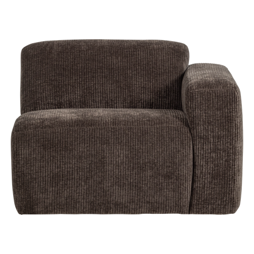 WOOOD 1-zits bank arm rechts Mojo Base - Ribstof - Bruin - 74x105x97