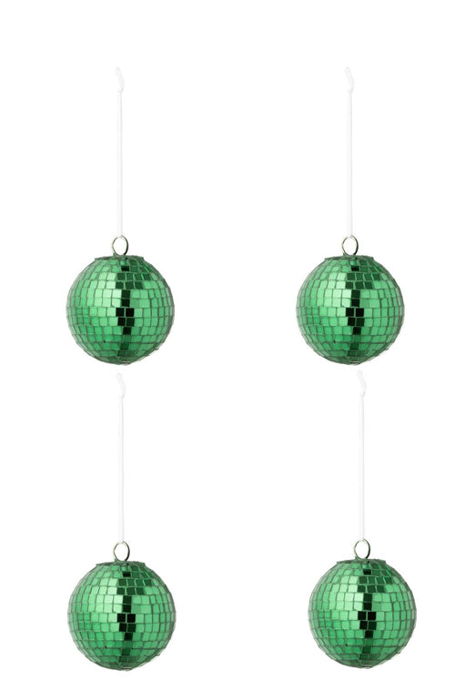 J-Line kerstbal Spiegel - glas - groen - small - doos van 4 - vtwonen shop