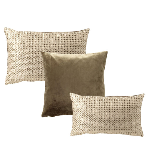KUSSENSET | 3-delig | Celeste Curated | bruin, groen | Hoii | inclusief veren binnenkussens
