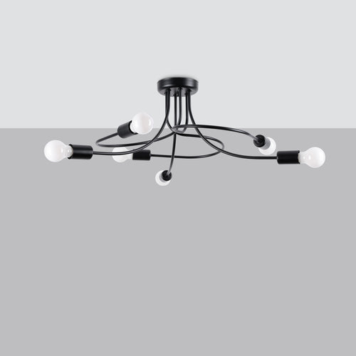 Sollux Lighting Kroonluchter LEVAR 6 zwart - 69x66x29cm