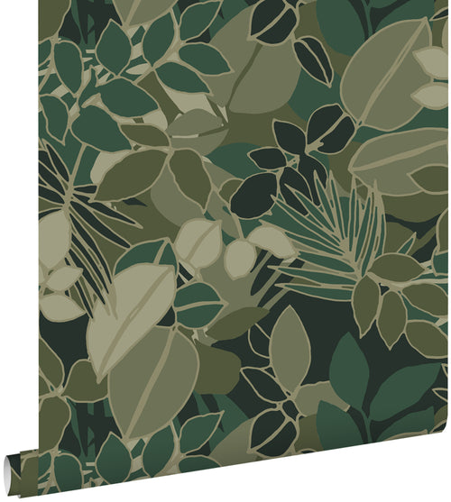 ESTAhome behang bladeren donkergroen - 50 x 900 cm - 139851 - vtwonen shop
