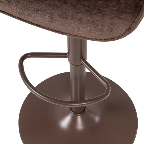 WOOOD barstoel in hoogte verstelbaar Marten - Chenille - Donkerbruin - 110x45x50