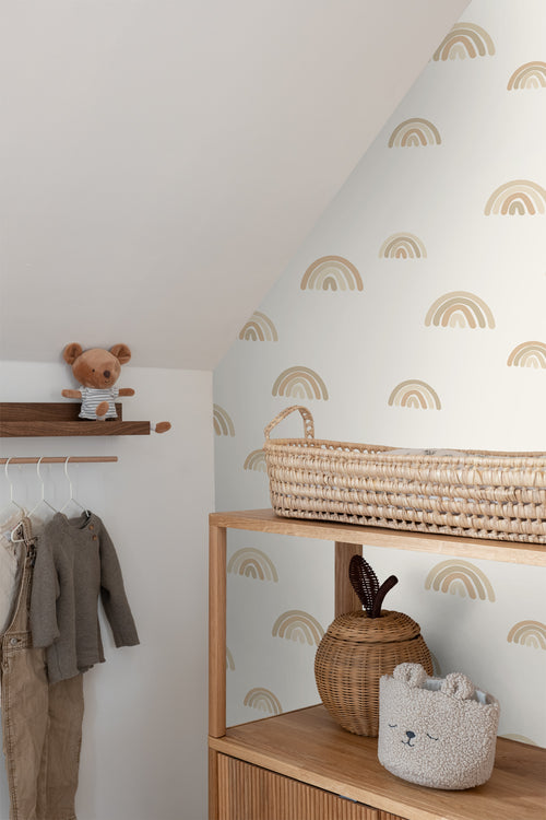 ESTAhome behang regenboogjes beige - 53 cm x 10.05 m - 139685 - vtwonen shop