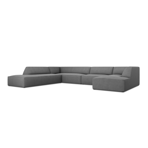 Cosmopolitan Design - Panoramische hoekbank links Siena 7-zits, structurele stof grijs - 273x366x69cm