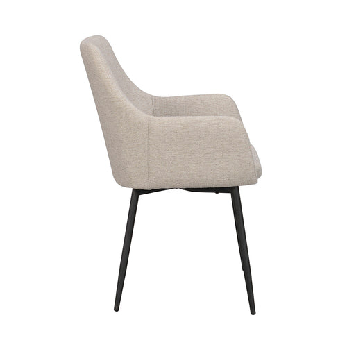 Rowico Home Reily Eetkamerstoel Beige - Armleuning - Set Van 2