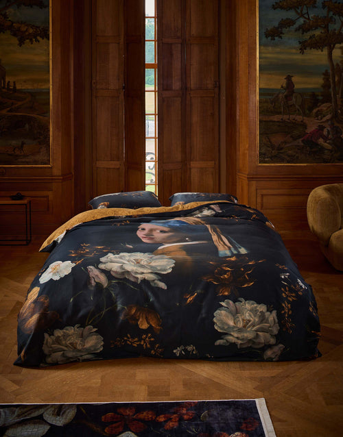 Essenza Floral Girl dekbedovertrek - Tweepersoons – 200x200/220 cm - Zwart