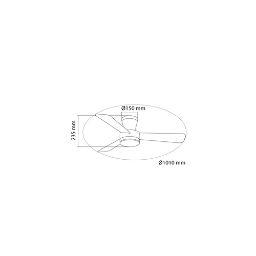 CristalRecord plafondventilator Benda - 1 lichts - 101  x 23.5   cm - wit