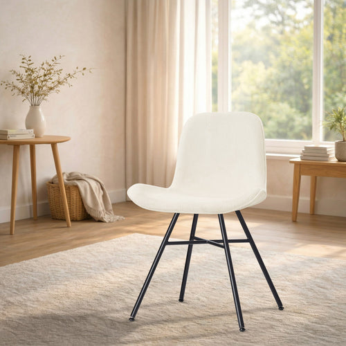 Nolon Noa-Fé Eetkamerstoel Rib Beige - Zwart Onderstel