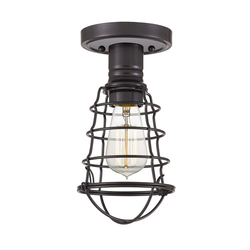 Elstead Quoizel Mixon Semi Flush Plafondlamp Palladiaans Brons