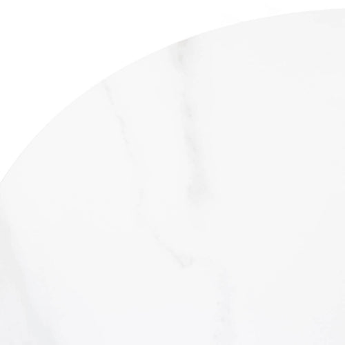 Giga Meubel Bijzettafel Alba - Wit Keramiek/Naturel - Ø60x55cm - vtwonen shop