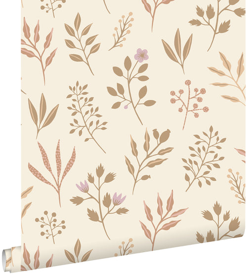 ESTAhome behang bloemmotief in Scandinavische stijl beige - 53 cm x 10.05 m - 139738