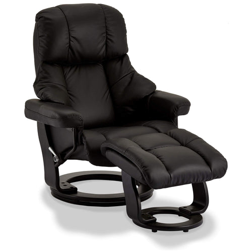 Furnhouse relaxfauteuil met voetsteun Crown - Zwart - Draaibaar - 88x83x107