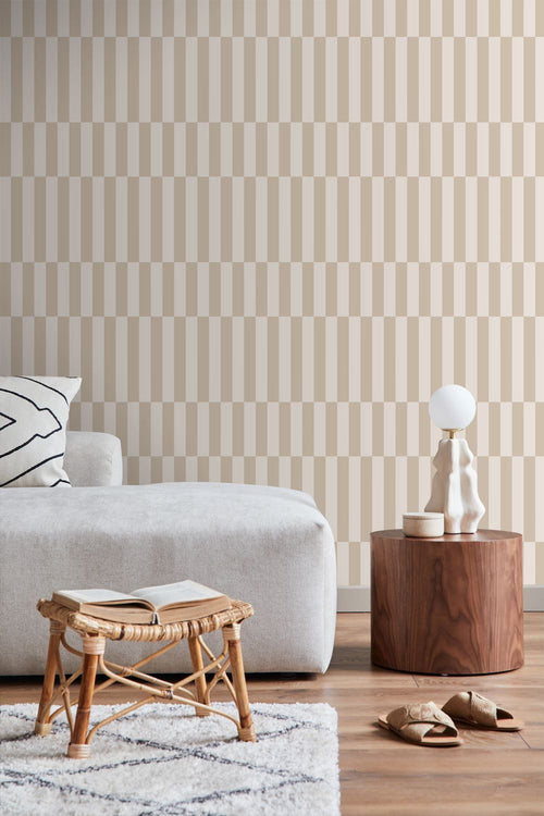 ESTAhome behang strepen beige - 53 cm x 10.05 m - 131211