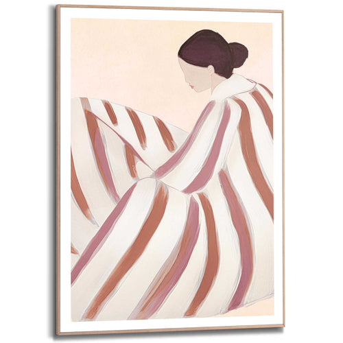 Reinders Striped Woman schilderij -  bruin - slaapkamer - 70x50cm