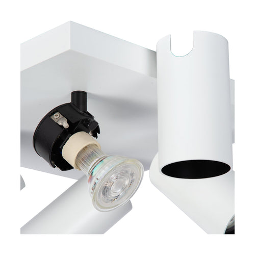 Atmooz plafondlamp Era 4 - wit - zwart binnenin - Ø 26 x H 12 cm - GU10