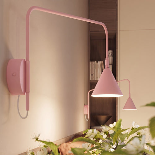 Sollux Lighting Wandlamp NOX 1 roze met schakelaar - 14x61x30cm