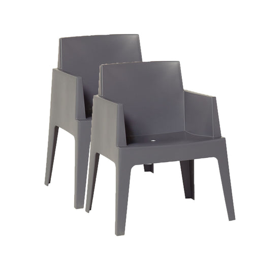 Garden Impressions tuinstoel Box antraciet - 2 stuks - vtwonen shop