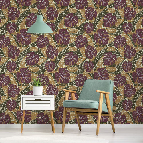Walls4You behang palmbladeren terracotta - 53 cm x 10 m - 640161