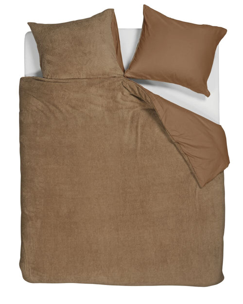 Ambiante Plush Teddy dekbedovertrek - Lit Jumeaux - 240x200/220 - Bruin