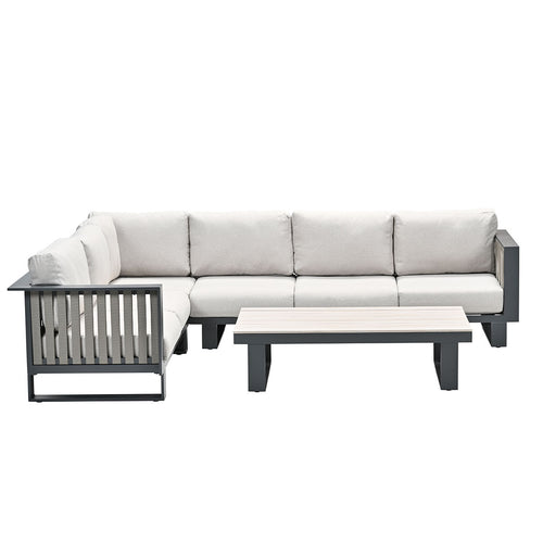 Garden Impressions loungeset Gabon hoek taupe - 4-delig