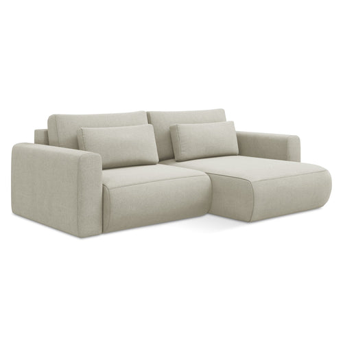 LaMiaSofa hoekbank rechts Perugia - textuurstof - lichtbeige - 240x149x82