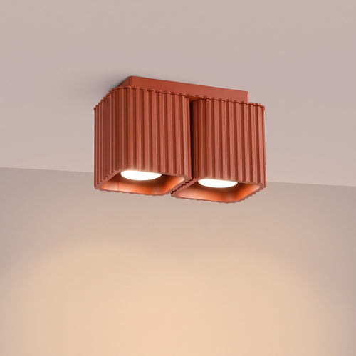 Sollux Lighting Plafondlamp RIFF 2 rode oker GU10 - 20,5x10x12cm