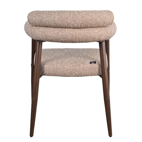 DÉJA Living Eetkamerstoel Lidingö - Taupe/Walnoot Stof - Set van 2 - vtwonen shop