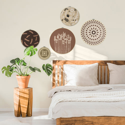 Art for the Home Cirkels met borduursels - Ibiza Vibes - 2x 40cm 2x 30cm 20cm - vtwonen shop