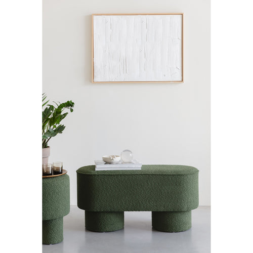 Housecraft Living Marcos Bankje Bouclé Groen - vtwonen shop